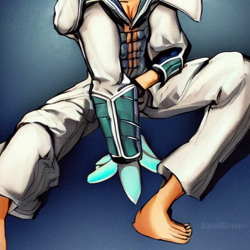 Prompt: Raiden from MGRR in pajamas