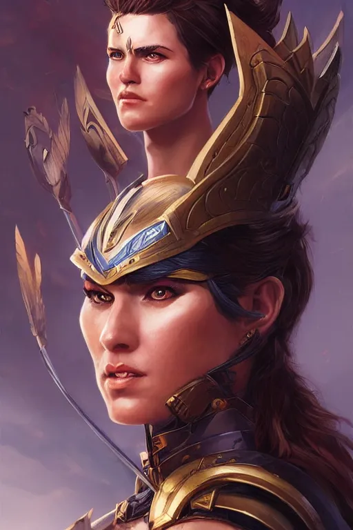 Image similar to amazon valkyrie athena, d & d, fantasy, portrait, highly detailed, headshot, digital painting, trending on artstation, concept art, sharp focus, illustration, art by artgerm and greg rutkowski and magali villeneuve