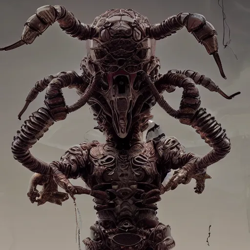 Prompt: a scorpion cyborg modern fine art, fractal, intricate, elegant, highly detailed, digital photography, subsurface scattering, in the style of ghost, by jheronimus bosch and yue minjun and giger and greg rutkowski
