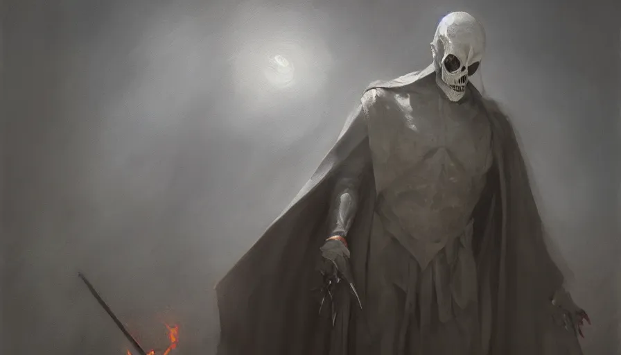Prompt: A beautiful painting of tim curry as the grim reaper by greg rutkowski and Kalin Popov , Trending on artstation HD.