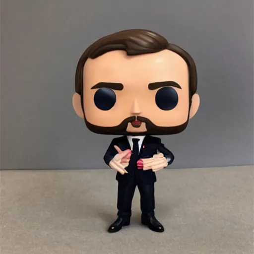 Image similar to emmanuel macron funko pop character