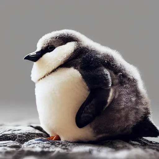 baby penguins cuddling