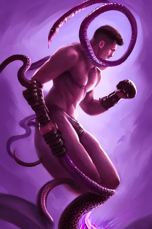 Prompt: male fighter slicing a giant purple worm in half, fantasy, intricate, elegant, highly detailed, digital painting, artstation, concept art, smooth, sharp focus, illustration