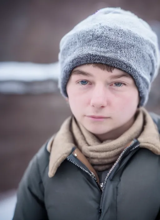 Image similar to portrait photo still of real life young stan marsh, 8 k, 8 5 mm, f. 1 4