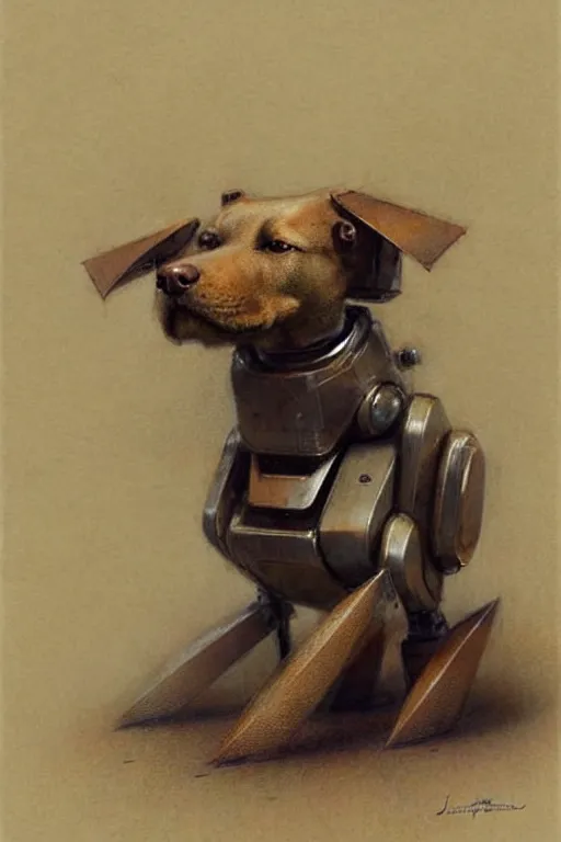 Image similar to (((((2050s robot box shaped robot dog k9 . muted colors.))))) by Jean-Baptiste Monge !!!!!!!!!!!!!!!!!!!!!!!!!!!