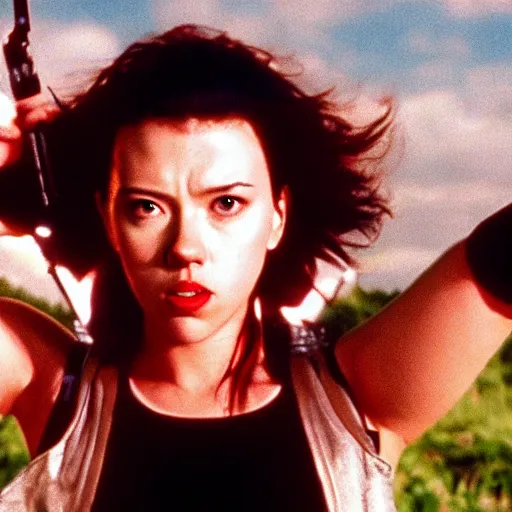 Image similar to a still of Scarlett Johansson in Battle Royale (2000)