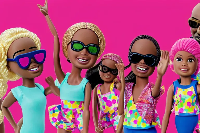 Prompt: still frame of stevie wonder in barbie, by Jaap Buitendijk