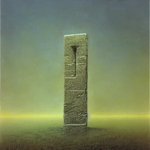 Prompt: ( ( ( arm reaching out of thick fog ) ) ), 6 stelae pointing down from the sky, untethered stelae, zdzislaw beksinski