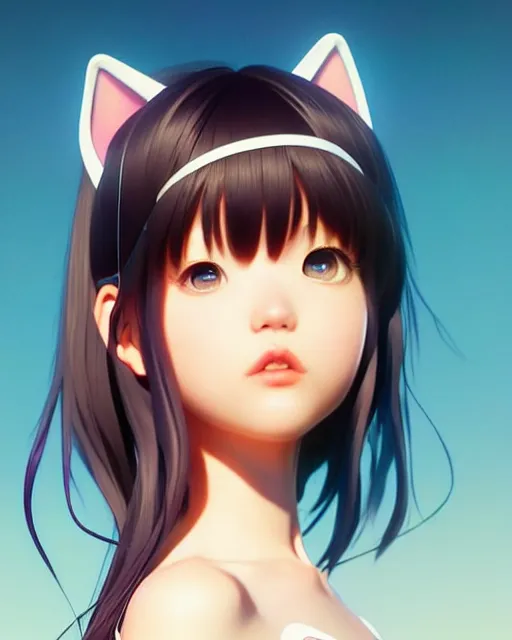 Image similar to pixar anime movie poster portrait photo : : of yerin baek as catgirl by weta, marvel : : by wlop, ilya kuvshinov, rossdraws, artgerm, artstation, unreal engine : : rave makeup, pearlescent, morning, vogue cover : :