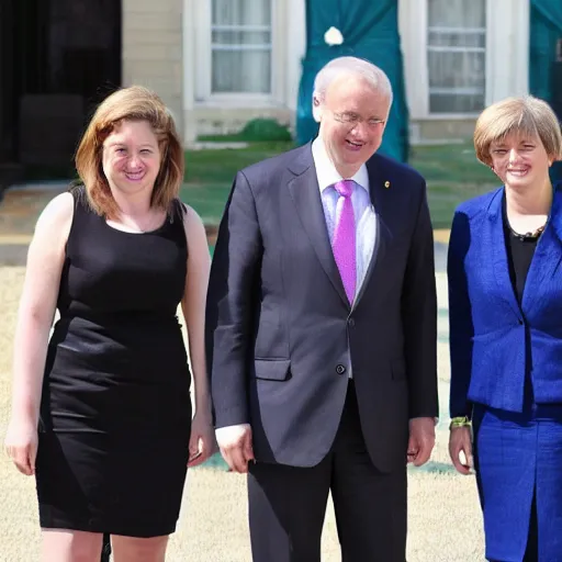 Image similar to photo of a prime minister with two girlfriends