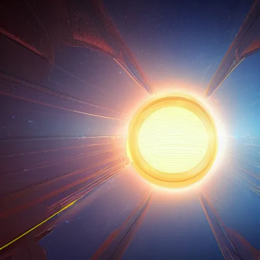 Image similar to a glowing orb of energy floating in mid - air, the inside is like a giant star - gate with portals to other spaces and dimensions, 8 k octane, beautifully, detailed render, post - processing