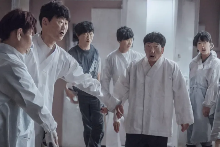 Prompt: parasite ( 2 0 1 9 ) directed by bong joon - ho, movie still frame