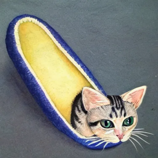 Cat discount wearing slipper