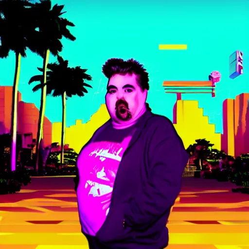 Prompt: Jeff Gerstmann, vaporwave