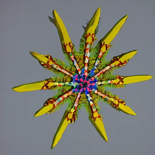 multicolor open wings, a yellow star with 8 branches | Stable Diffusion ...