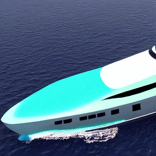 Prompt: a photorealistic, highly detailed 3 d rendering of a luxurious yacht sailing through turquoise waters