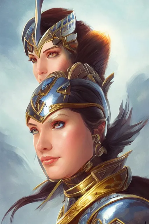 Image similar to amazon valkyrie athena, d & d, fantasy, portrait, highly detailed, headshot, digital painting, trending on artstation, concept art, sharp focus, illustration, art by artgerm and greg rutkowski and magali villeneuve