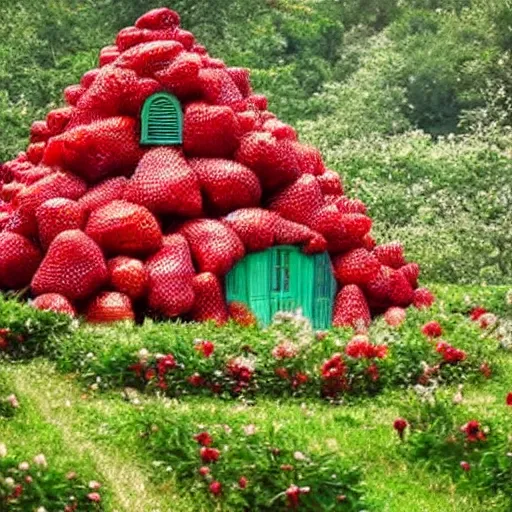 Image similar to a strawberry house