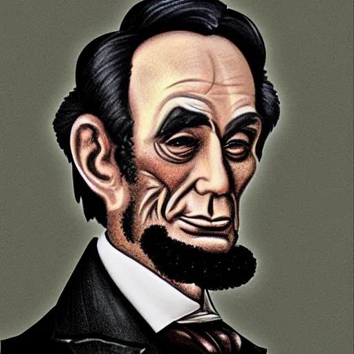 Prompt: steam punk Abraham Lincoln, portrait, caricature