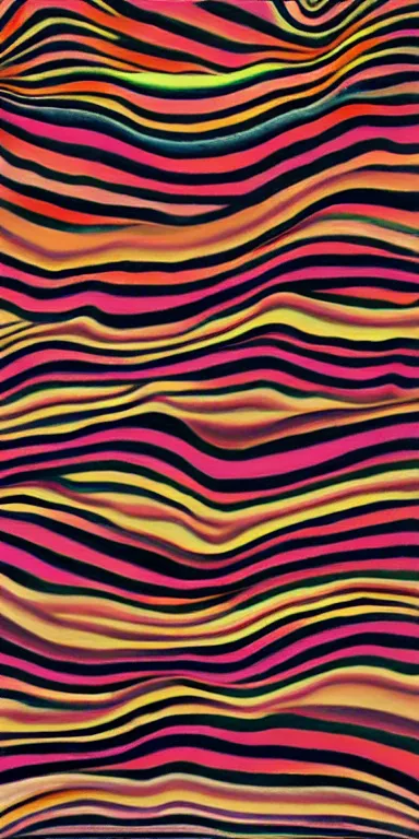 Prompt: cosmic folding in spacetime by bridget riley, by marina apollonio, spooky autumnal colours