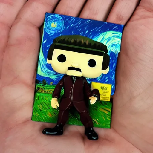 Prompt: vincent van gogh stop motion vinyl action figure, plastic, toy, butcher billy style