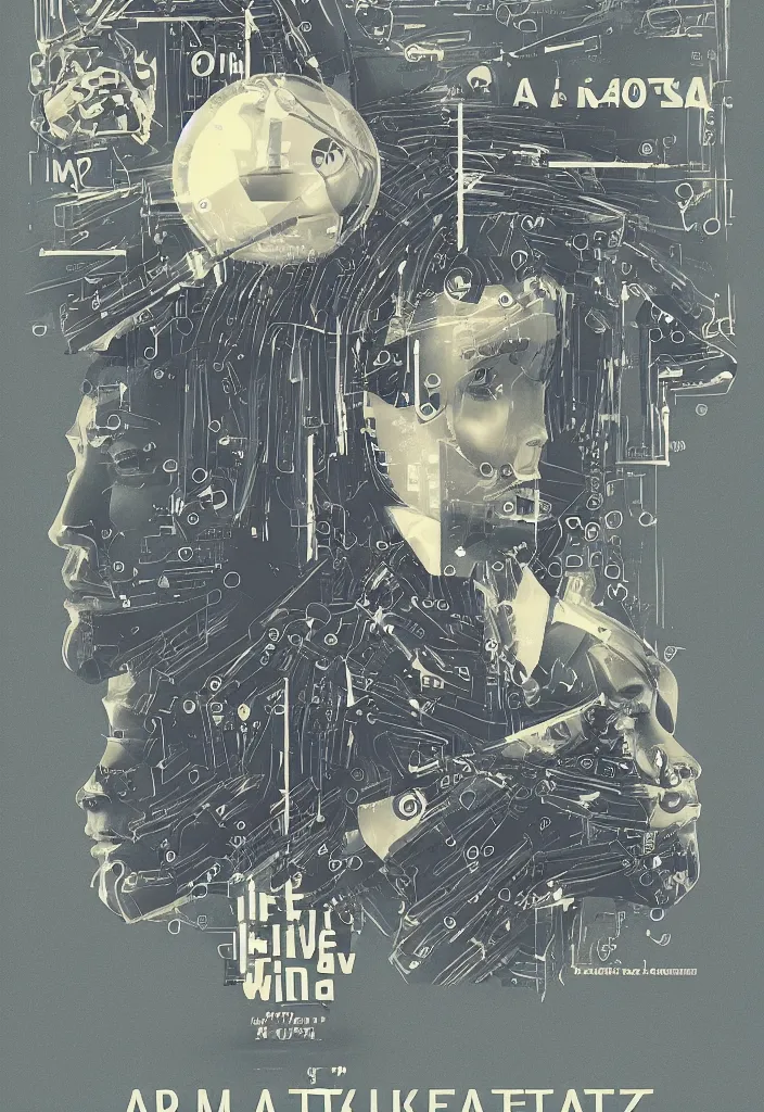 Image similar to a poster in the style of henryk tomaszewski for the film about artificial intelligence