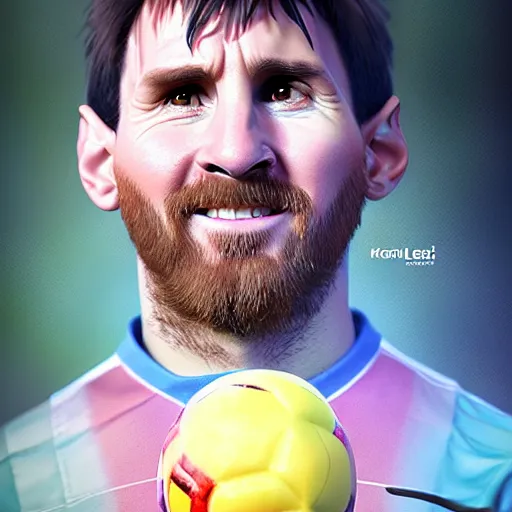 Prompt: lionel messi as happy potatoe, by ilya kuvshinov, rtx rendering, octane render 1 2 8 k, maya, extreme high intricate details by tom bagshaw, medium shot, close up shot, composition by sana takeda, lighting by greg rutkowski