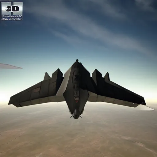 Prompt: insane detail, hyper - realistic, 3 d model, a stealth fighter jet engaging a ufo in mid - air