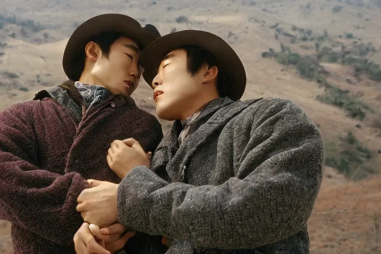 Prompt: korean film still from korean adaptation of Brokeback Mountain (2005)