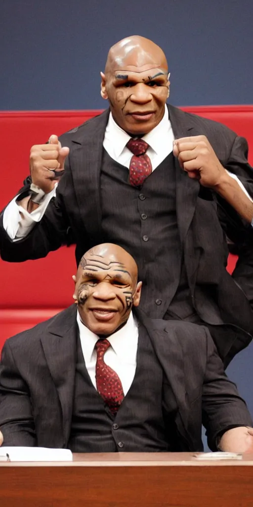 Image similar to mike tyson as a judge