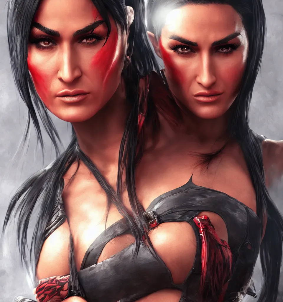 Image similar to Nikki Bella as mortal kombat character, realistic, detailed, 8K, artstation , film grain,