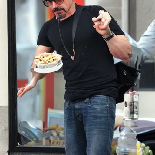 Image similar to robert downey jr. eating food