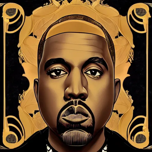 KREA - Art Nouveau rap album cover for Kanye West DONDA 2 designed