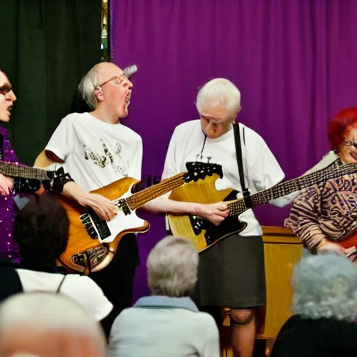 Image similar to nervous gender band play at old folks home