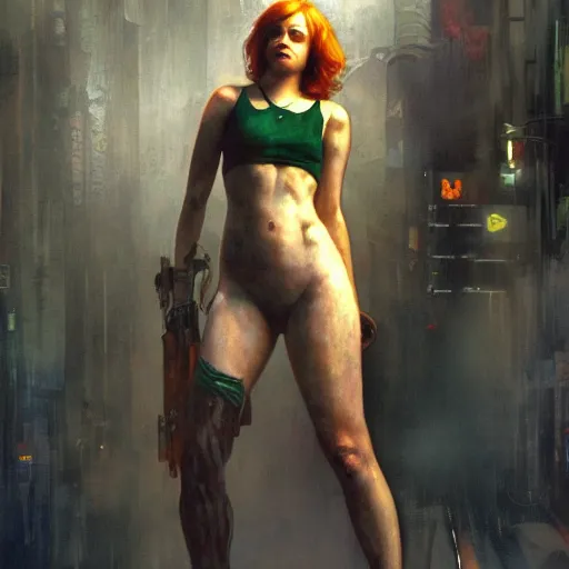 Prompt: emma stone, hyperrealistic full figure, bladerunner street alley, art of elysium by frank frazetta and by jeremy mann and by alphonse mucha, fantasy art, photo realistic, dynamic lighting, artstation, full figure poster, volumetric lighting, very detailed face, 4 k, award winning