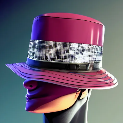 Image similar to a hat from the future, cyberpunk, highly detailed, epic lighting, hyper photorealism, 8 k