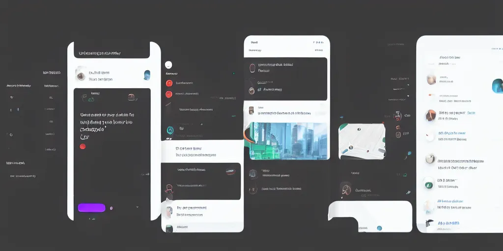 Prompt: UC mock-up for a time traveling app, hyperrealistic, flat design, dark mode