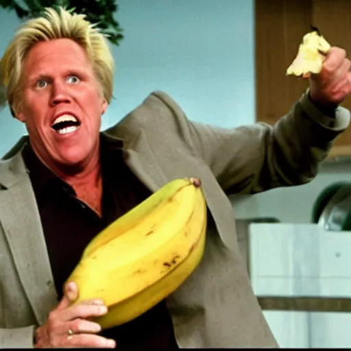 Image similar to gary busey slipping on a banana peel