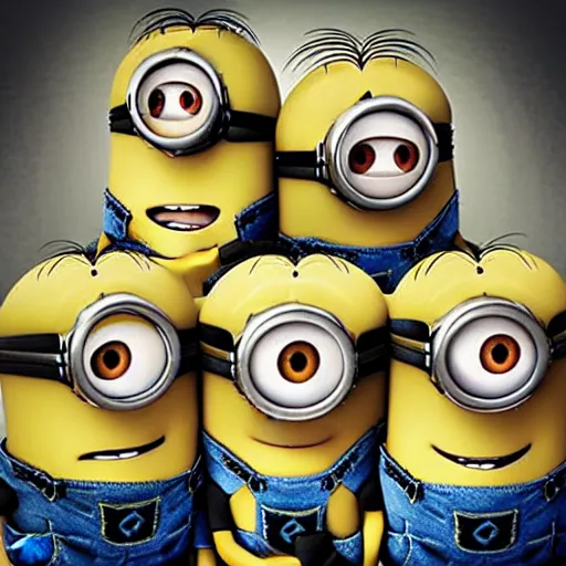 Image similar to Minions living in an insane asylum, creepy photo