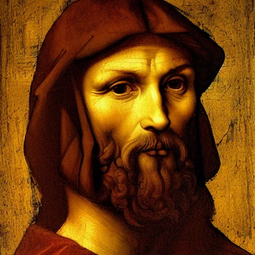 Prompt: Portrait of xQc by Leonardo Da Vinci , oil painting