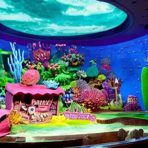 Prompt: bikini bottom movie set