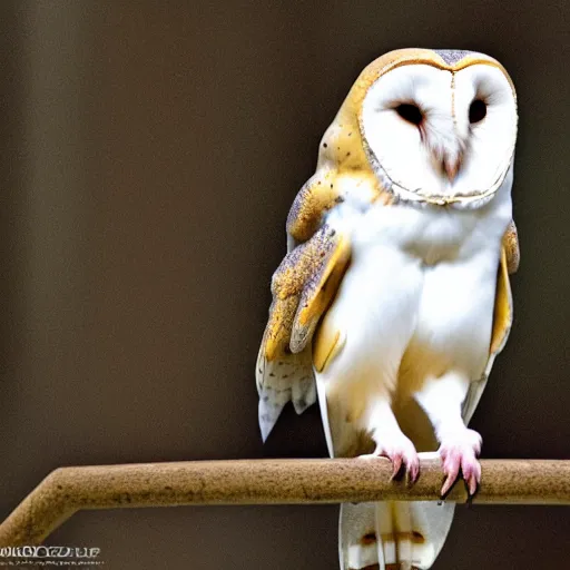 Image similar to barn owl in a suit, very detailed, album photo, canon shot