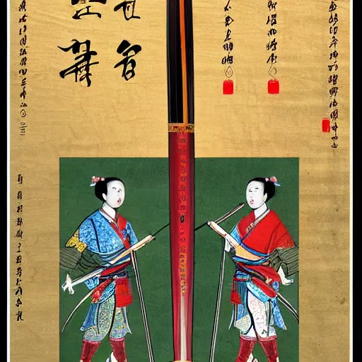 Prompt: chinese great sword and spear