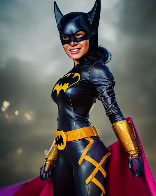 Image similar to 5 5 mm portrait photo of leslie grace as batgirl. magical atmosphere. art by artgerm and greg rutkowski. highly detailed 8 k. intricate. lifelike. soft light. nikon d 8 5 0.