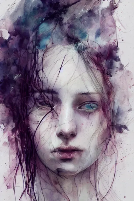 Prompt: a sorrowfull farewell by agnes cecile, beautiful, soft, smooth, solitude, dramatic, peaceful