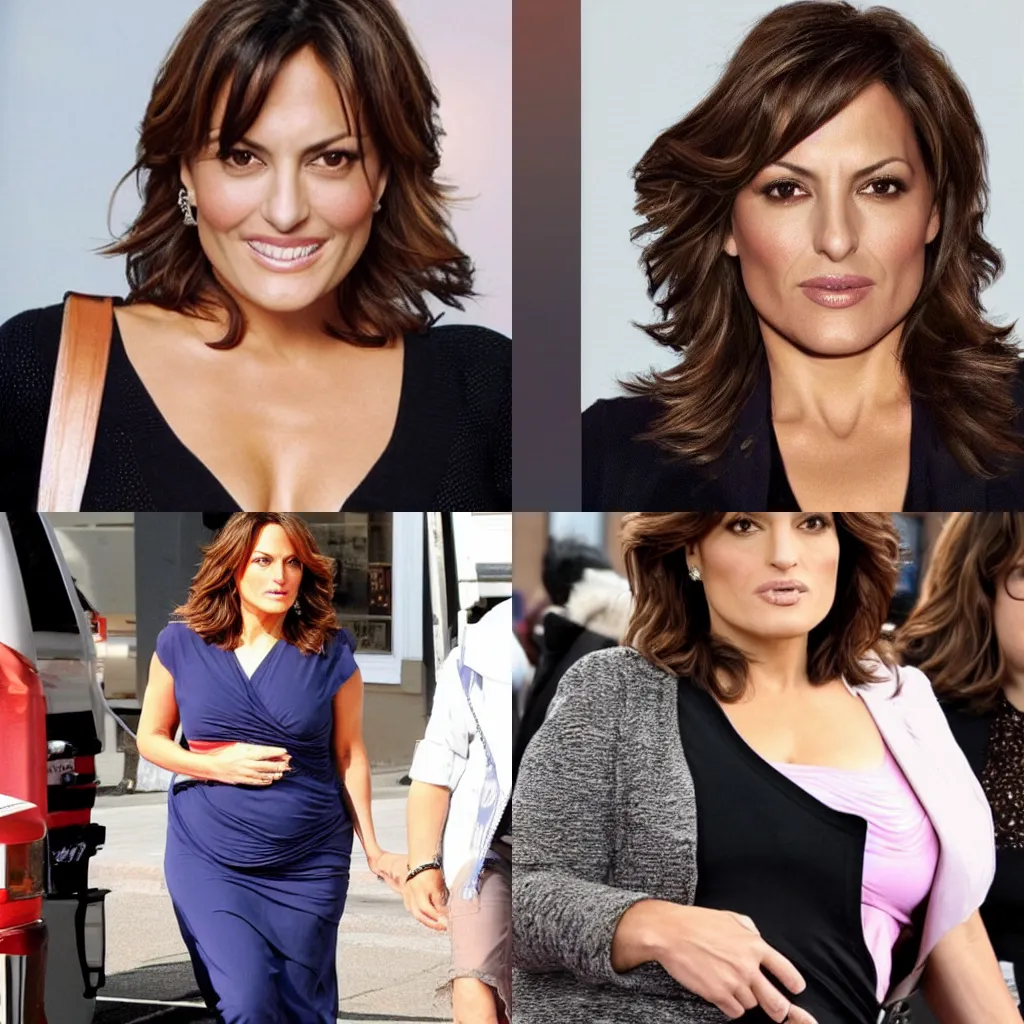 Prompt: mariska hargitay but she is so morbidly obese she cannot move