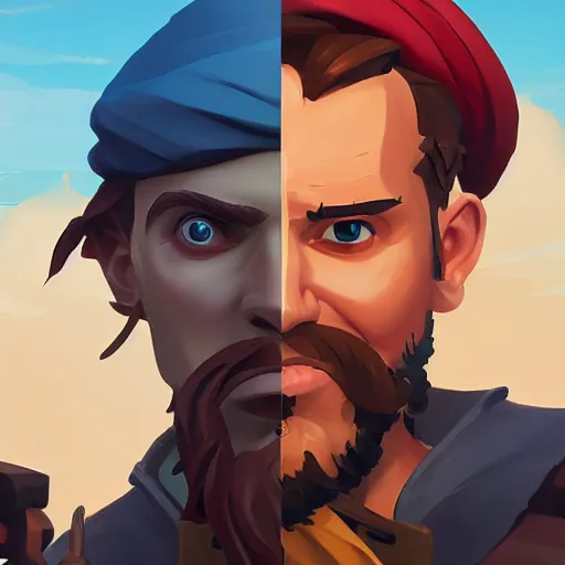 Image similar to painting jack the pirate on sea of thieves game avatar hero smooth face median photoshop filter cutout vector behance hd by jesper ejsing, by rhads, makoto shinkai and lois van baarle, ilya kuvshinov, rossdraws, illustration, art by ilya kuvshinov and gustav klimt