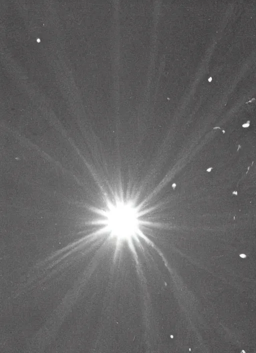 Prompt: a grainy vintage photograph of the sun exploding, solar parhelion