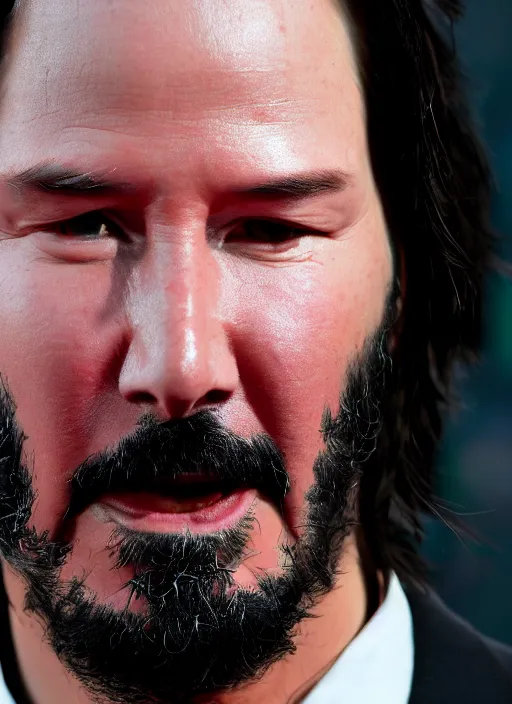 Prompt: close - up keanu reeves as a jedi, a red sand desert, moody lighting, 8 k, shallow depth of field, intricate detail,