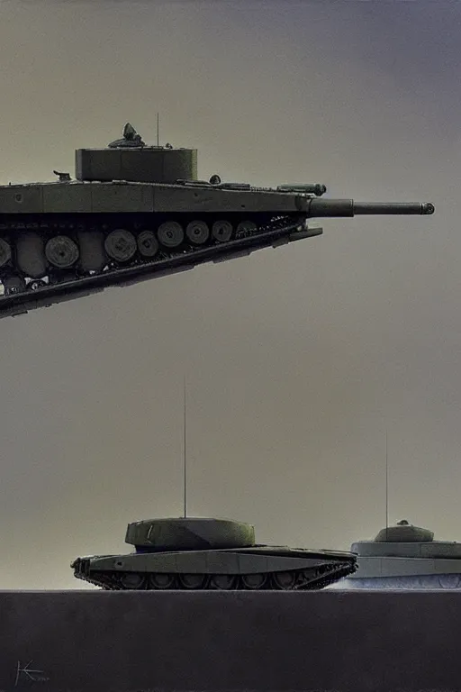 Prompt: british mark v tanks, edward hopper and james gilleard zdzislaw beksisnski higly detailed